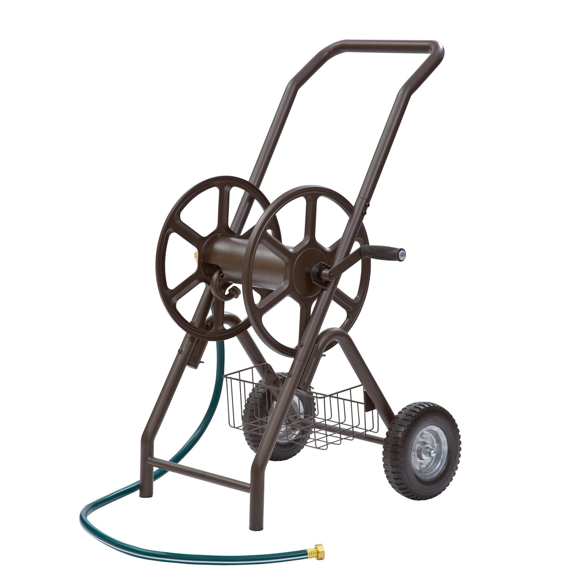 Liberty Garden Products, Two Wheel Hose Cart, Hose Length Capacity 200 ft, Frame Material Steel, Color Brown, Model# 302